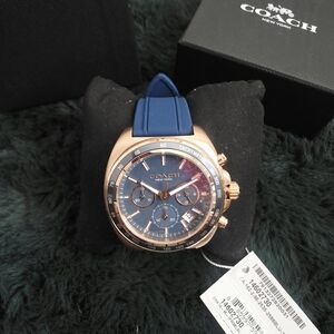 Coach Navy and Rose Gold Chronograph Watch